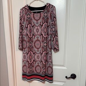 Women's Paisley Print Dress - Black, Red, White
